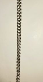 Antique 1904 Sterling Silver Single Albert Pocket Watch Chain 24g J H S Curb Lin