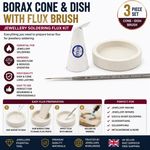 Jewellers Borax Cone Dish & Brush Flux Kit Jewellery Soldering Gold Silver