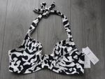 BNWT - M&S MARKS & SPENCER BLACK MIX UNDERWIRED BIKINI TOP UK SIZE 38D