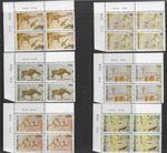 ZIMBABWE 1982 ROCK PAINTINGS SET (6) MNH CORNER BLOCKS OF 4. SG. 610-615. (9011)