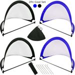 Set 2x Pop Up Goal Set with Carrying Case Football Training Equipment Out/Indoor