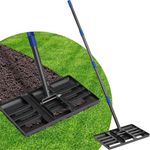 Lawn Leveling Rake 5FT Adjustable Levelawn Tool Heavy Duty Curved Edge for Garde