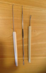 Knitting Tools - Work Hook, Latch Tool and Crochet Tool - in good condition