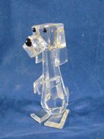 SILVER CRYSTAL PLUTO DOG FIGURINE HEIGHT 6.5cm