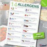 14 food allergens allergy kitchen catering safety vinyl sticker poster FSA