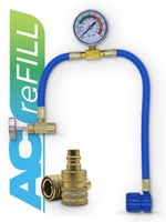 AC Refill R134a Car Aircon Top-Up Re-Charge Gauge Hose + R1234YF Adapter Bundle!