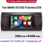 For BMW X5 E53 5 Series E39 Apple Carplay Android 15 Car Radio GPS Sat Navi 64GB