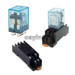 AC 220V DC12V Coil Power Relay 8Pin 10A DPDT LY2NJ HH62P HHC68A-2Z Socket Base U