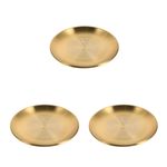 Golden Stainless Steel Candle Holder Tray Set for Multi Purpose Display