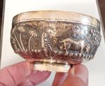 Antique Indian Silver Sugar Bowl c 1800 Fine Repousse Decoration 87 GRAMS UK