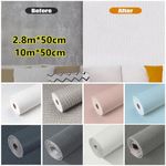 3D Foam Linen Self-Adhesive PVC Solid Color Thickened Waterproof Background Wall