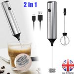 Rechargeable Electric Milk Coffee Frother Whisk Egg Beater Handheld Frappe Mixer