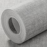 Plain Grey Textured Wallpaper Embossed Faux Linen Effect Wall Paper Home Decor,