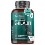 Pure Himalayan Shilaajit 20000MG - 180 Vegan Capsules - Energy & Vitality Boost