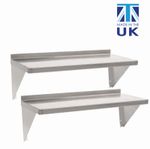 Displaypro Stainless Steel Shelves for Commercial Kitchens (Pack of 2)