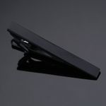 Polished Brass Tie Clip with Gum Pattern, Black Glossy Finish for Men and Women