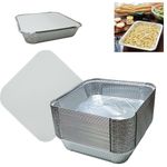 Aluminium Foil Food Takeaway Container with Lid for Baking/Freezing/BBQ/Roasting