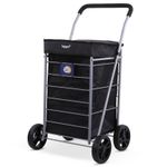 4 Wheel Shopping Trolley 75.6L - Foldable Trolley Cart for Shopping and Grocery