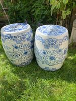 Vintage Chinese blue & white ceramic garden drum stool , seat, side table