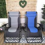 Choice of Colour Luxury Padded Multi Position Zero Gravity Garden Chair Lounger