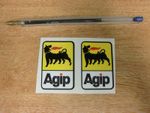  small pair of Agip stickers 50mm high - car / motorcycle decals