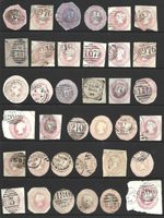 GB QV Queen Victoria x36 1d Pink Stationery Cut-Outs #W249