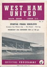 WEST HAM UNITED v Spartak Praha Czechoslovakia (Cup Winners Cup) 1964/1965
