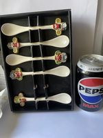 Vintage Sri Lankan hand painted Devil Mask ceramic spoons - Midaya