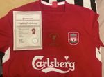 Steven Gerrard Signed Liverpool FC Home Shirt No.8 Carlsberg COA