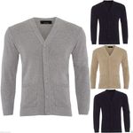 Mens Chunky Cable Knit Cardigan With Pockets (Soft Cotton Blend With 5 Button