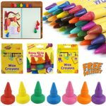 Bright Colours Wax Crayons, School Kids Easy Grip Crayons 3+Year, Clearance Sale