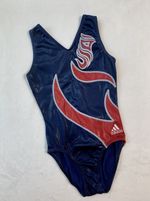 GK ELITE gymnastics ADIDAS Leotard TEAM USA Rhinestone 2008 OLYMPIC Replica AXS