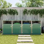 Four Wheelie Bin Storage Metal Store Cover Outdoor Garden Rubbish Dustbin 4 Shed