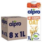 8 x 1L Alpro No Sugars Oat Drink Plant-Based With Calcium