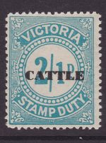 VICTORIA 1966 2/1D BLUE OVERPRINT "CATTLE" FINE MINT/MUH (SB60)