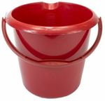 TML Plastic Durable Household Home Garden Bucket with Handle 5L - Red