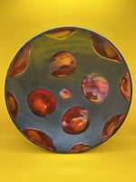 Stunning Poole Pottery Metallic Galaxy 25cm Dish in Original Box with Stand
