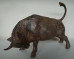 Statue Taurus Wildlife Bullfighting Art Deco Style Art Nouveau Style Bronze Sign
