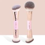 MAANGE 2PCS Foundation Makeup Brush Double-ended Flat