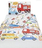Toddler Duvet Set – Duvet Cover with Pillowcase Transport print 120 x 150 cm