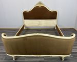 Bed Vintage French Shabby Chic Upholstered King Size Bed Frame LOT 4816