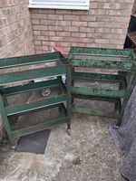 Vintage Industrial Shoe Factory Trolley Metal Steel 1970s
