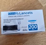 GlucoRx Sterile Single Use 30G Lancets for GlucoRx Lancing Devices 200 Pack