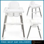 BABY HIGHCHAIR INFANT HIGH FEEDING SEAT TODDLER TABLE CHAIR ADJUSTABLE 3IN1 UK