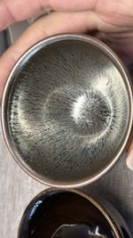 Pair Jian Kiln Style Porcelain Cups Tea Dust Glaze & Silver Glaze Bowls Set of 2