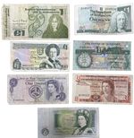 UNITED KINGDOM 7 BANKNOTE COLLECTION-CHANNEL ISLANDS, SCOTLAND, IRELAND, ENGLAND