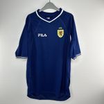 Scotland 2000-02 Home Shirt Original Fila Vintage Blue Mens Small Retro