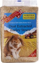 Norfolk Pastures Dust Extracted Barley Straw Golden Rabbits Small Animals 5Kg