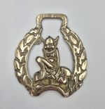 Pixie Vintage Horse Brass Medallion Plaque Amulet