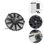 12" Universal Car Electric Push Pull Blade Straight Cooling Radiator Fan Kit